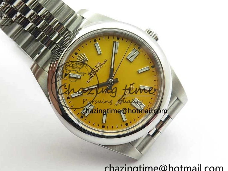 MiroTime 0429 BestValue Oyster Perpetual 41mm 124300 BP Maker Best Edition Yellow Dial on SS Jubilee Bracelet A 2642